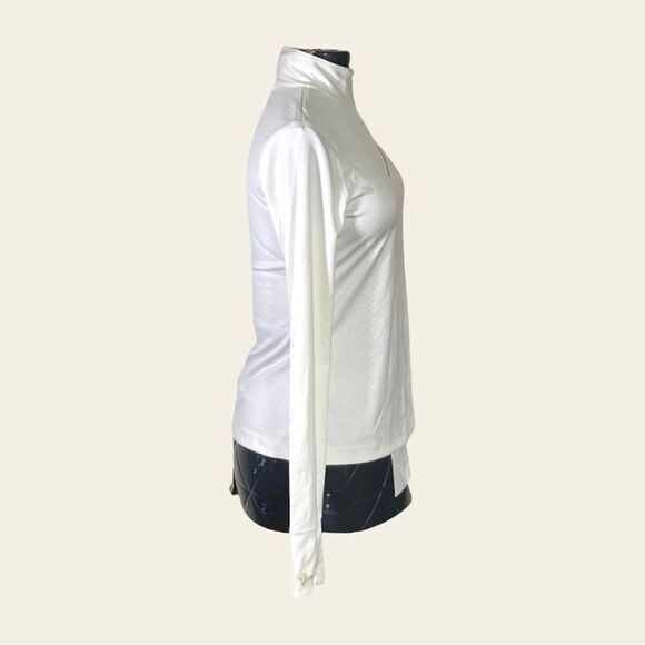 New York Giants Women’s Off White 1/4 Zip Long Sleeve Top Size Medium NFL Team A - Picture 7 of 12